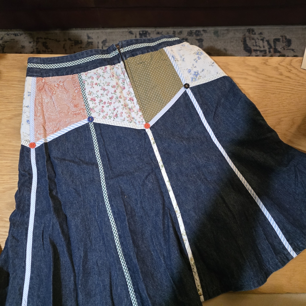 Colorful Patchwork A-Line Skirt